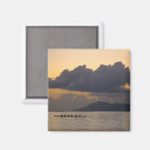 アウトトリガーのカヌーのチームが海岸で練習する マグネット (正面/裏面)