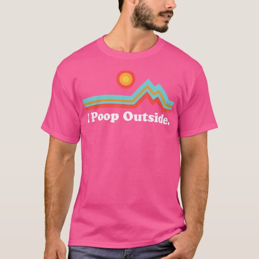 アウトドアおもしろいスマンIウンチの外のキャンプ Tシャツ (正面)