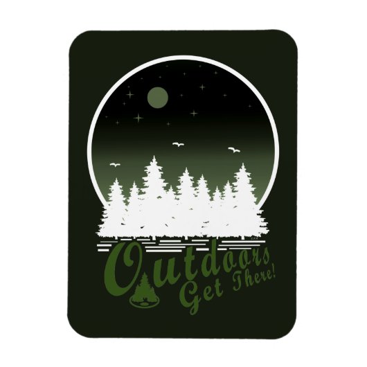 アウトドアがグリーンミッドナイトに到着 マグネット (縦)