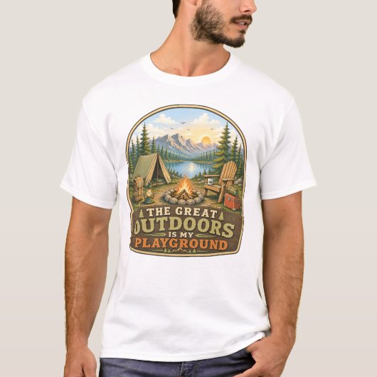 アウトドアが私の遊び場 Tシャツ (正面)