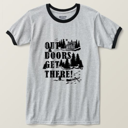 アウトドアだ！コラージュ Tシャツ (デザイン正面)