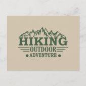 アウトドアでのハイキングハイキングの冒険 シーズンポストカード (正面)