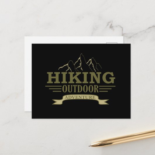 アウトドアでのハイキングハイキングの冒険 シーズンポストカード (正面/裏面インサイチュ)