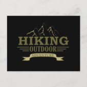 アウトドアでのハイキングハイキングの冒険 シーズンポストカード (正面)