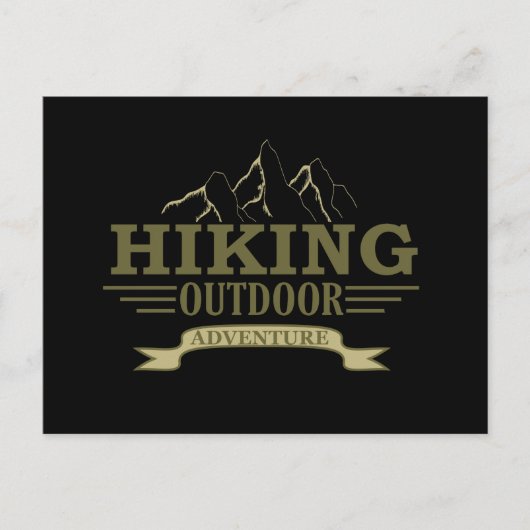 アウトドアでのハイキングハイキングの冒険 シーズンポストカード (正面)
