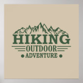 アウトドアでのハイキングハイキングの冒険 ポスター (正面)