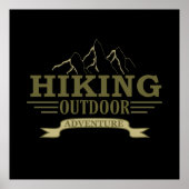 アウトドアでのハイキングハイキングの冒険 ポスター (正面)