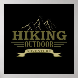 アウトドアでのハイキングハイキングの冒険 ポスター