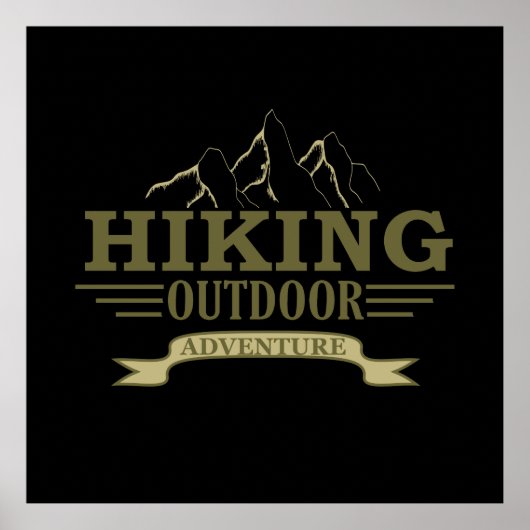 アウトドアでのハイキングハイキングの冒険 ポスター (正面)