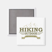 アウトドアでのハイキングハイキングの冒険 マグネット (正面/裏面)