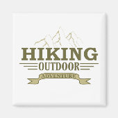 アウトドアでのハイキングハイキングの冒険 マグネット (正面)