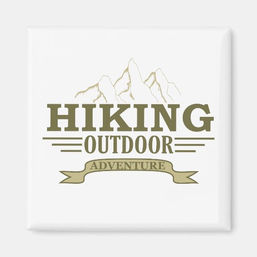 アウトドアでのハイキングハイキングの冒険 マグネット (正面)