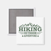 アウトドアでのハイキングハイキングの冒険 マグネット (正面/裏面)