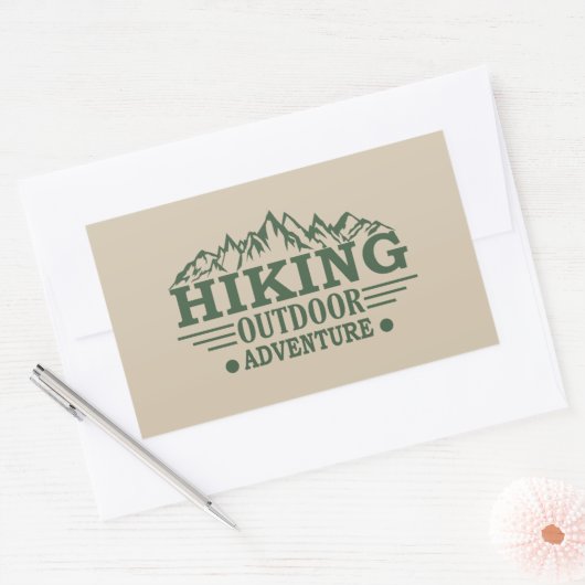 アウトドアでのハイキングハイキングの冒険 長方形シール (封筒)