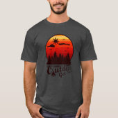 アウトドアで到着!赤い夕日 Tシャツ (正面)