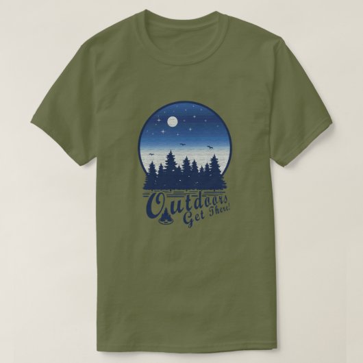 アウトドアで目指せ!月 Tシャツ (デザイン正面)