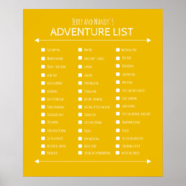 アウトドアのカップルのギフトバケットリストポスター ポスター