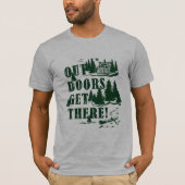 アウトドアのコラージュ Tシャツ (正面)