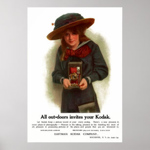 アウトドアの少女。1911年頃。 ポスター
