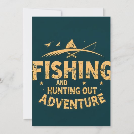 アウトドアの素晴らし探索:魚釣りと狩り 招待状 (正面)