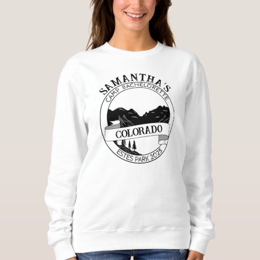 アウトドアをテーマにした独身最後の女友達パーティーグループ スウェットシャツ (正面)