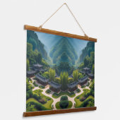 「アウトドアを持ち込む – 穏やかな風景 吊り下げ型タペストリー (傾斜あり)