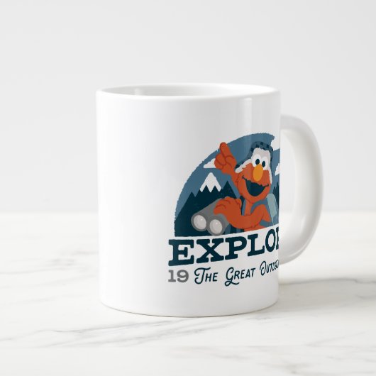 アウトドアを探索素晴らしする ジャンボコーヒーマグカップ (正面右)