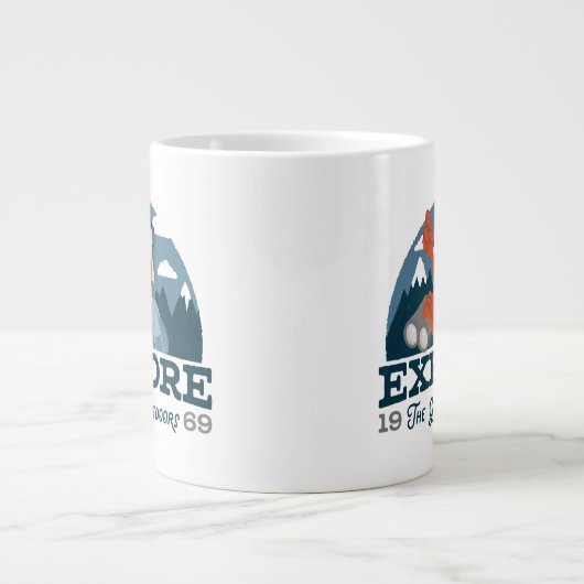 アウトドアを探索素晴らしする ジャンボコーヒーマグカップ (正面)