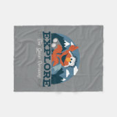 アウトドアを探索素晴らしする フリースブランケット (正面(横))