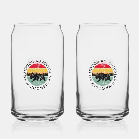 アウトドアアドベンチャーウィスコンシン ガラス缶 (正面)
