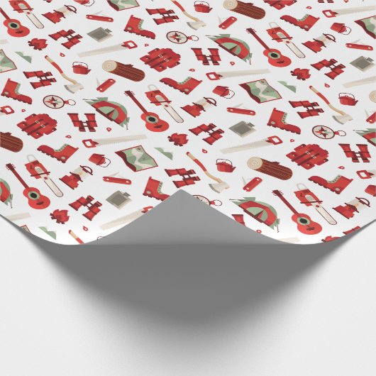 アウトドアアドベンチャーキャンピングアンドハイキングデザイン ラッピングペーパー (角)