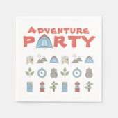 アウトドアアドベンチャーキャンピングハイキングキッズパーティー スタンダードカクテルナプキン (正面)