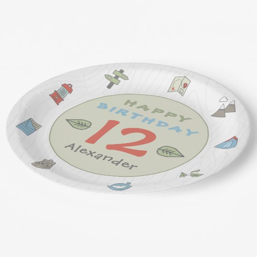 アウトドアアドベンチャーキャンピングハイキングキッズホテル ペーパープレート (アングル)