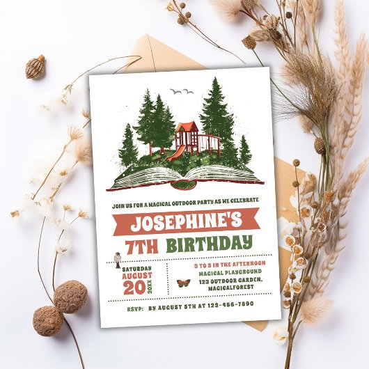 アウトドアアドベンチャーバースデーパーティー 招待状