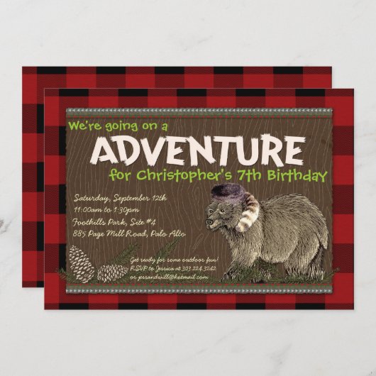 アウトドアアドベンチャーパーティの招待状 招待状 (正面/裏面)