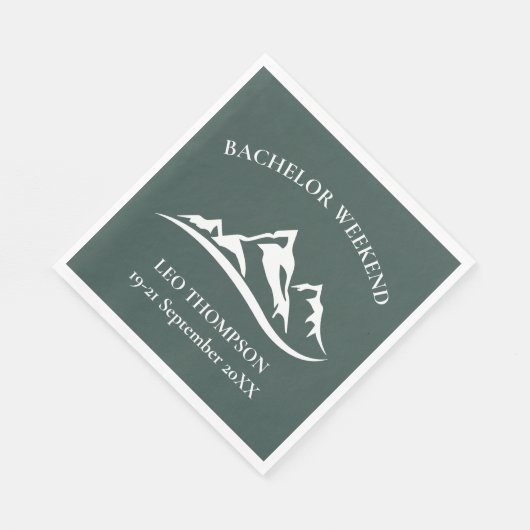 アウトドアアドベンチャーマウンテン独身最後の週末 スタンダードランチョンナプキン (角)