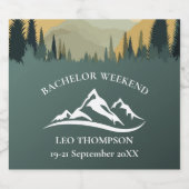 アウトドアアドベンチャーマウンテン独身最後の週末 ビールラベル (シングルラベル)