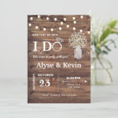 アウトドアカジュアルウェディングパーティー バーンスタイル照明 招待状 (スタンド正面)