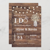 アウトドアカジュアルウェディングパーティー バーンスタイル照明 招待状 (正面/裏面)