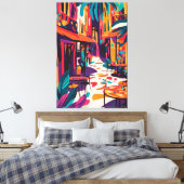 アウトドアカラフルカフェインフォヴィストスタイル キャンバスプリント (インサイチュ (寝室))