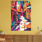 アウトドアカラフルカフェインフォヴィストスタイル キャンバスプリント (インサイチュ (リビング))