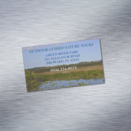 アウトドアガイド自然ツアーハイキングキャンプ マグネット名刺 (インサイチュ)