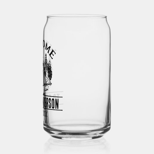 アウトドアキャビンパーソナライズされたファミリーコテージキャンプ ガラス缶 (左)