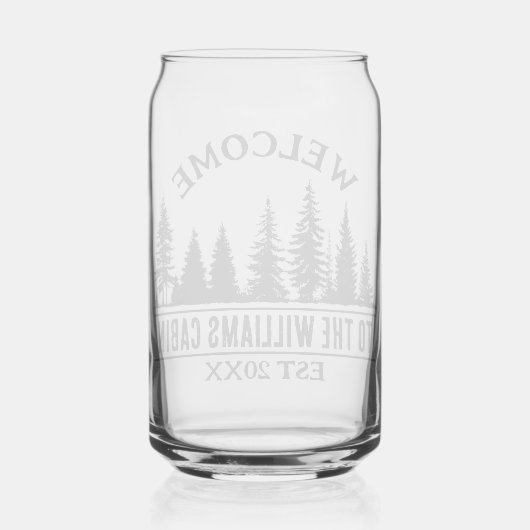 アウトドアキャプパーソナライズされたファミリーキャビン名 ガラス缶 (裏面)