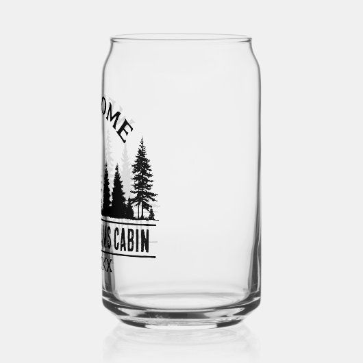 アウトドアキャプパーソナライズされたファミリーキャビン名 ガラス缶 (左)