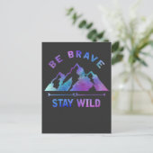 アウトドアキャンピングマウンテンハイキング自然 ポストカード (スタンド正面)