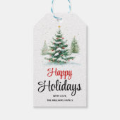 アウトドアクリスマスツリーハッピーホリデイズ ギフトタグ (正面)