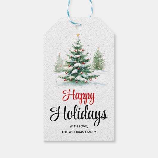 アウトドアクリスマスツリーハッピーホリデイズ ギフトタグ (裏面)