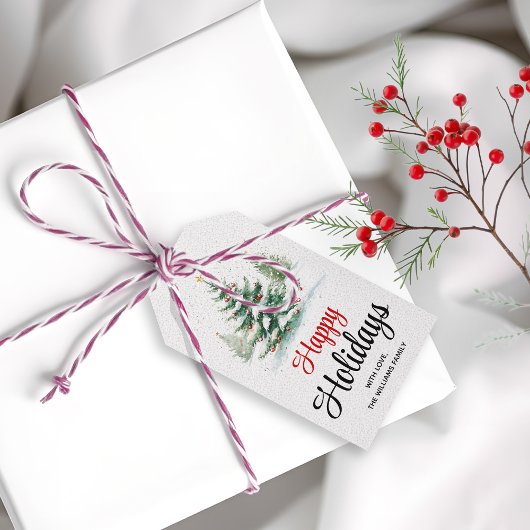 アウトドアクリスマスツリーハッピーホリデイズ ギフトタグ