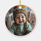 アウトドアクリスマスツリーメリークリスマスと写真 セラミックオーナメント (裏面)